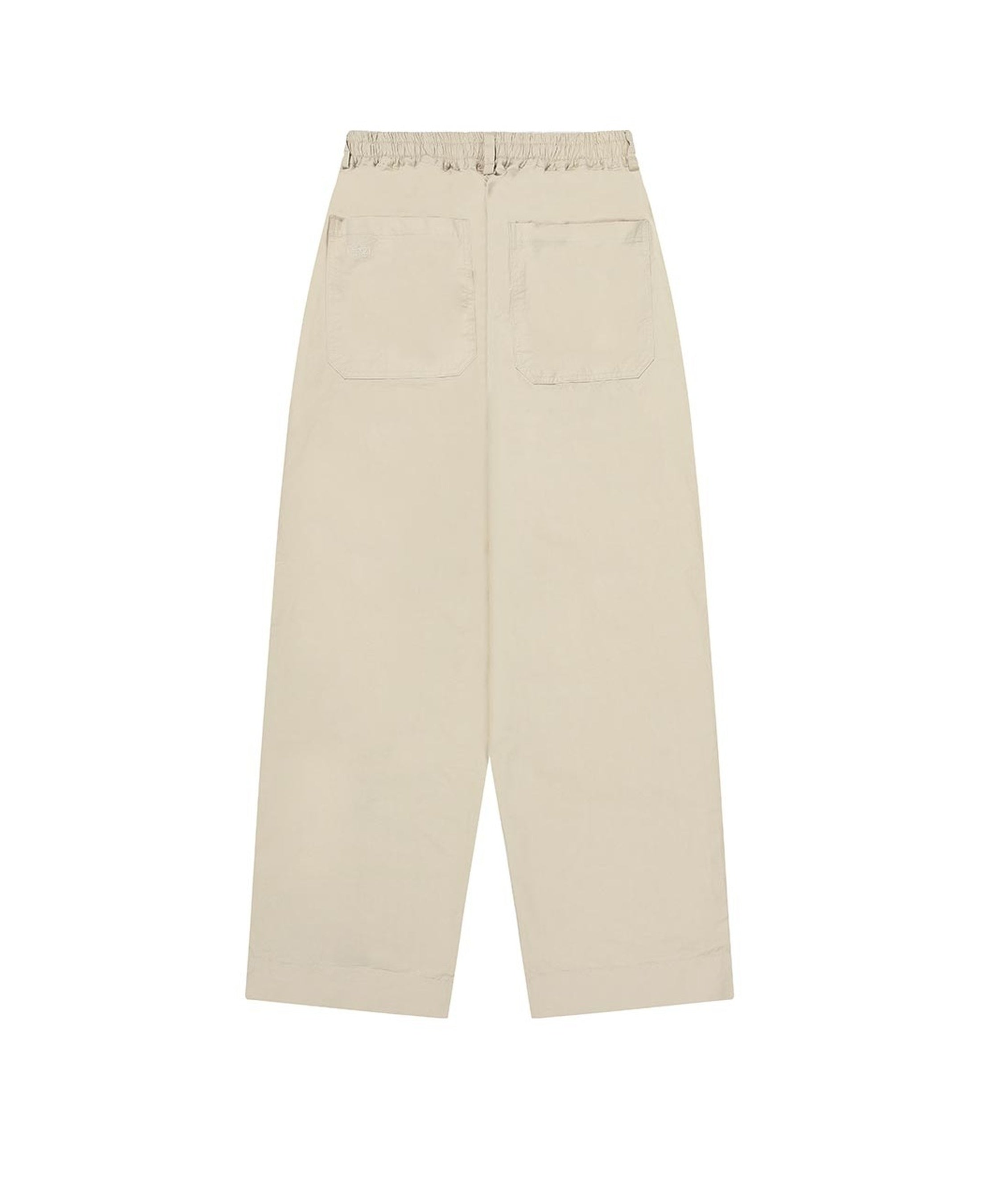 Pantalones KAPPY One Tuck Wide Fatigue Pants Beige, vista posterior