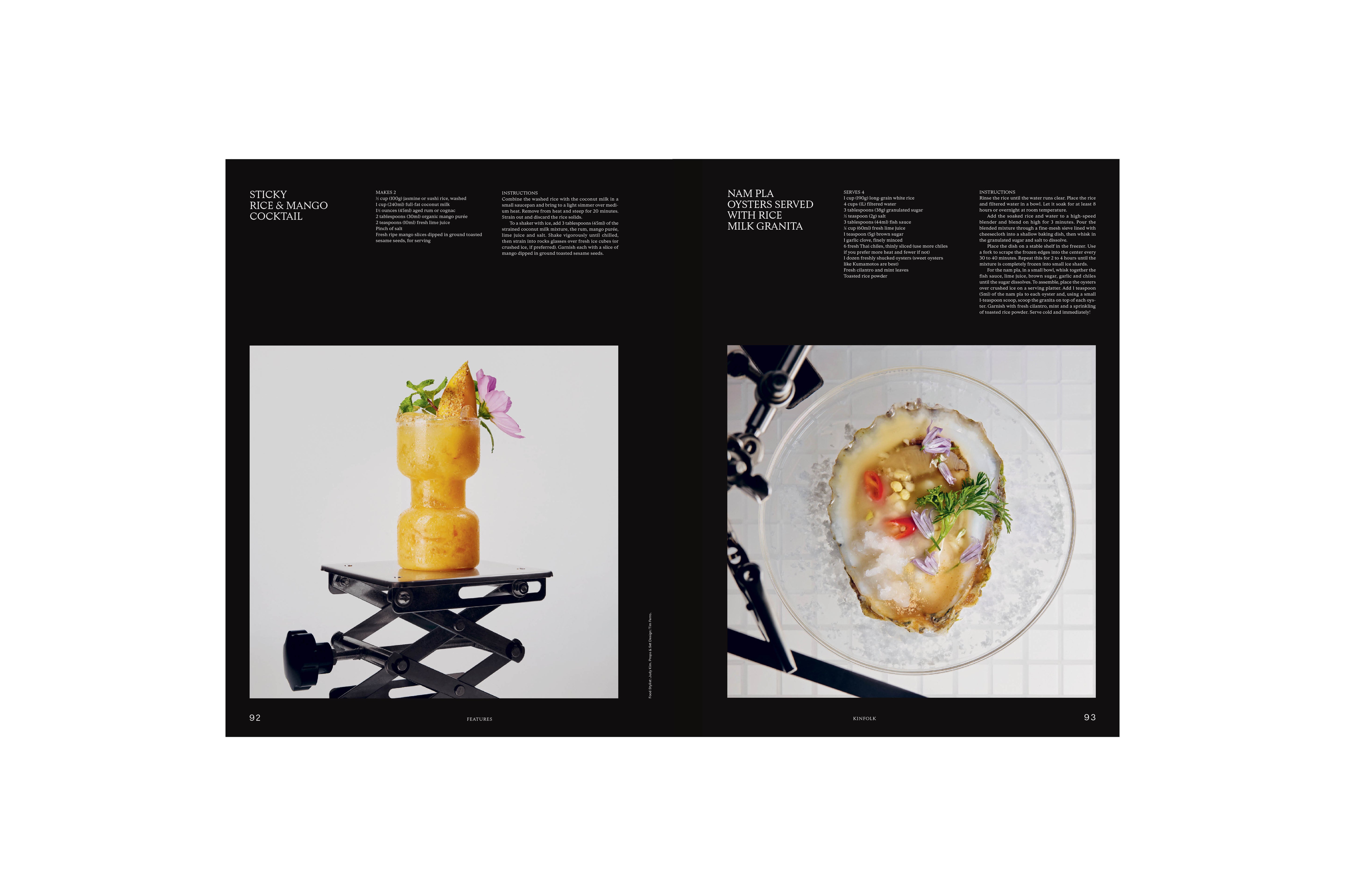 Revista KINFOLK 61, doble página de gastronomía