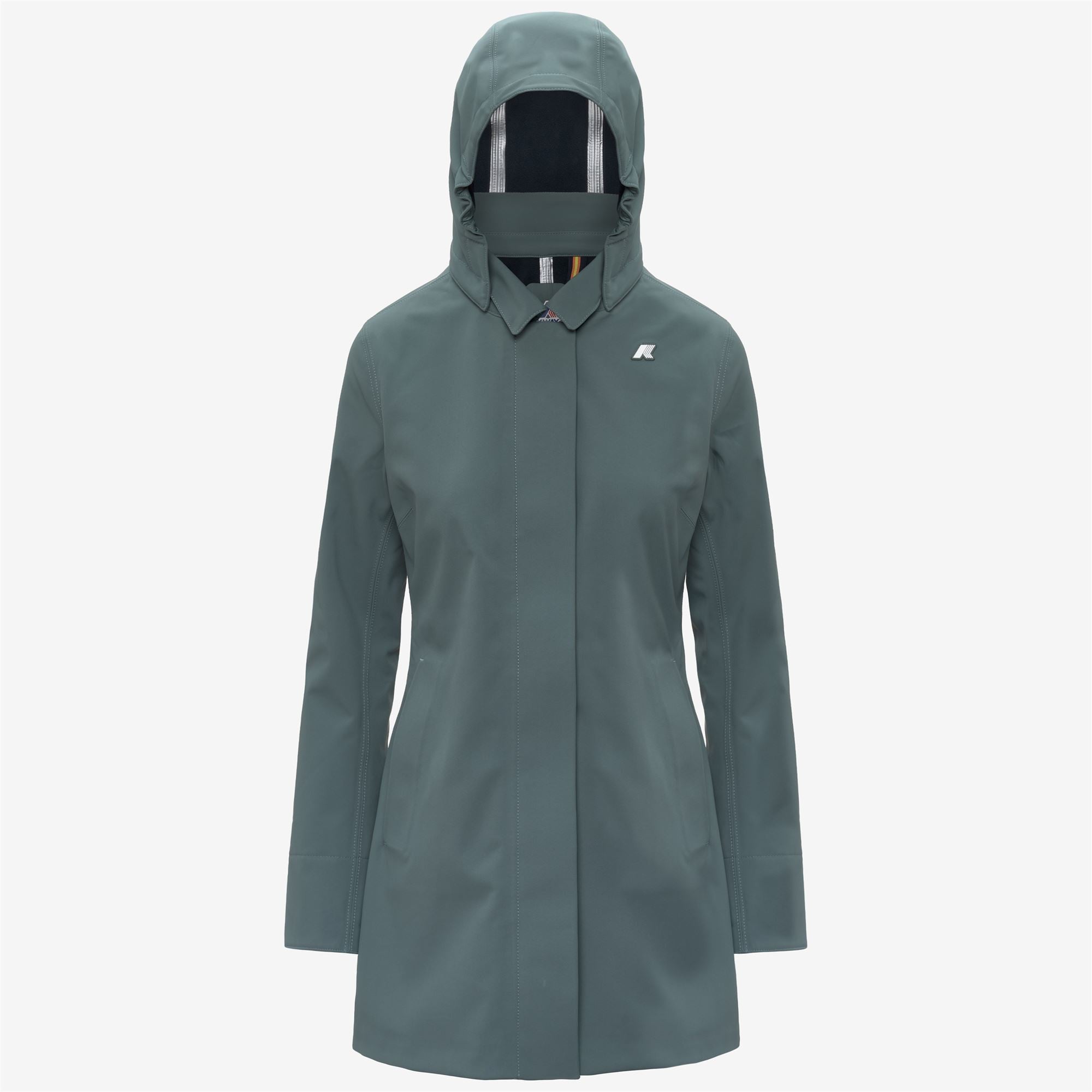 Abrigo K-WAY Mathy Bonded Green Balsam Blue con capucha