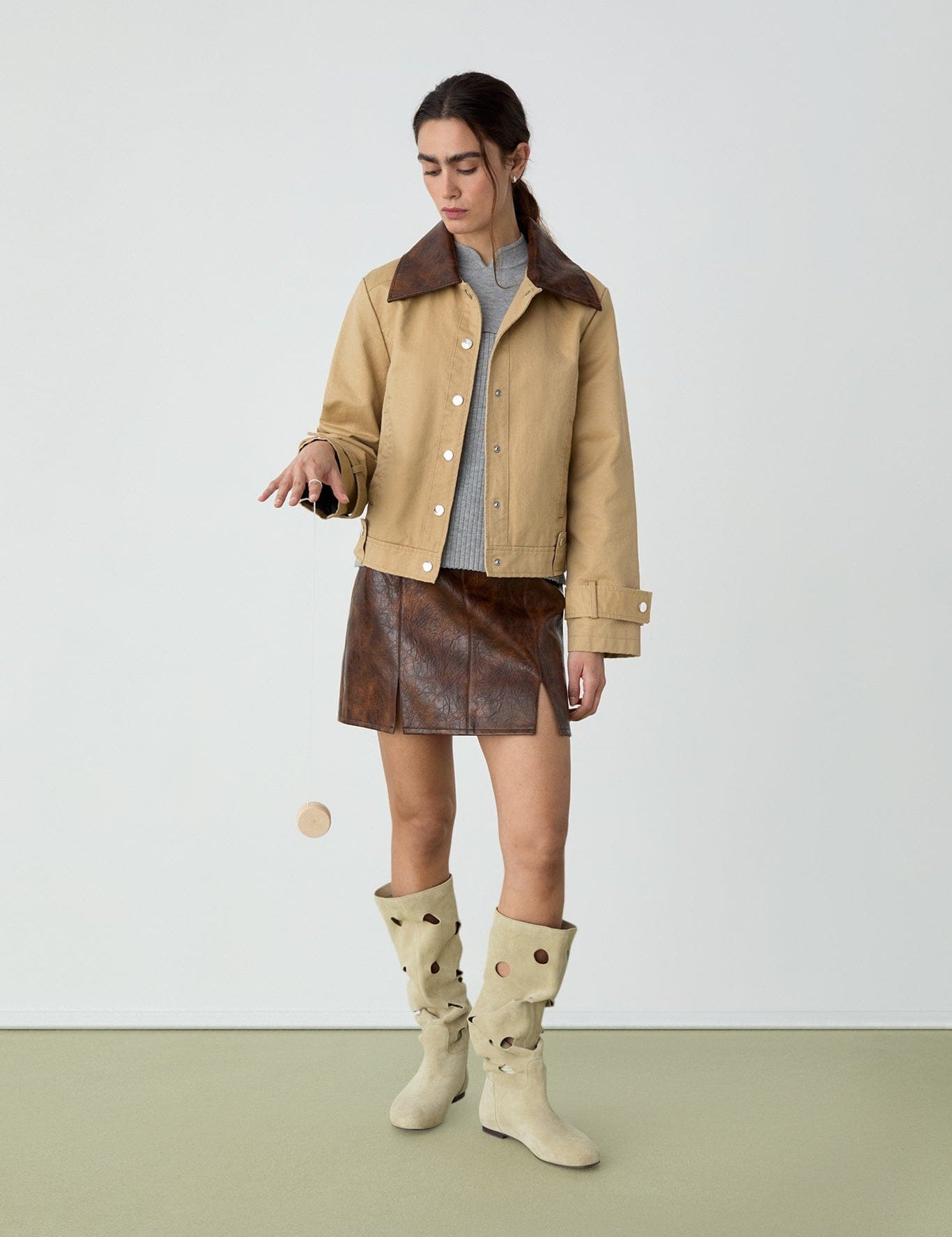 Chaqueta LAAGAM Braidy Beige - imagen 1
