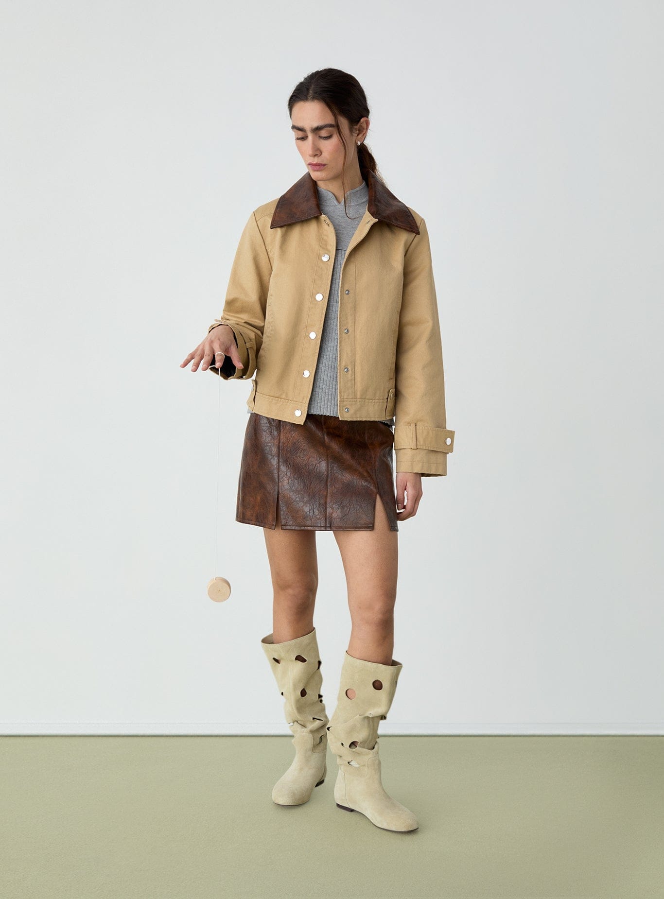 Chaqueta LAAGAM Braidy Beige - imagen 1