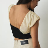 Top LAAGAM Gemini Draped Ecru - imagen 1