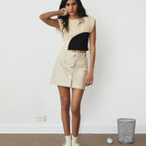 Top LAAGAM Gemini Draped Ecru - imagen 2