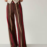 Pantalones LAAGAM Leroy Striped Dark Brown - imagen 1
