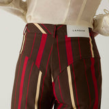 Pantalones LAAGAM Leroy Striped Dark Brown - imagen 2