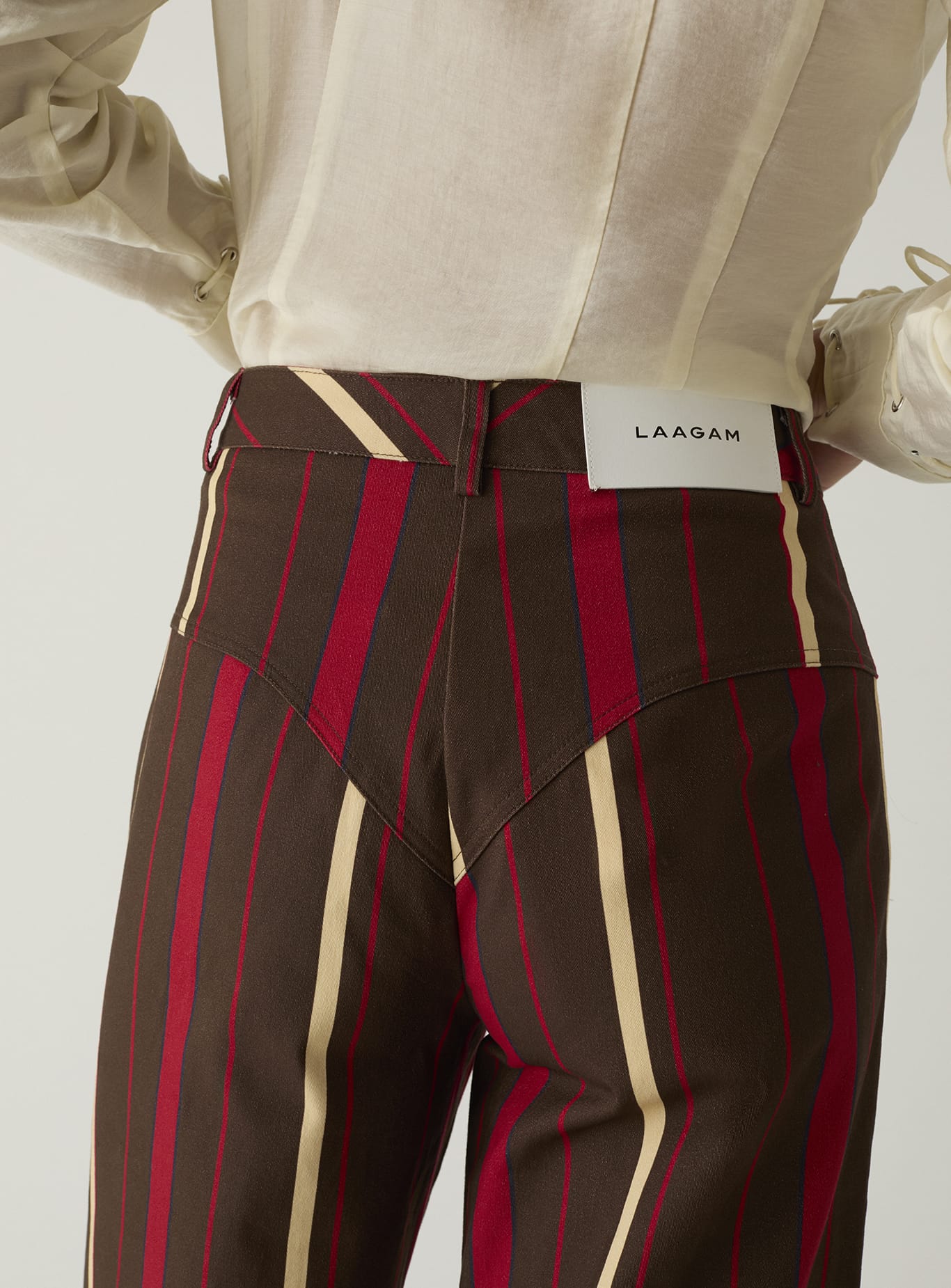 Pantalones LAAGAM Leroy Striped Dark Brown - imagen 2