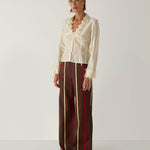 Pantalones LAAGAM Leroy Striped Dark Brown - imagen 3