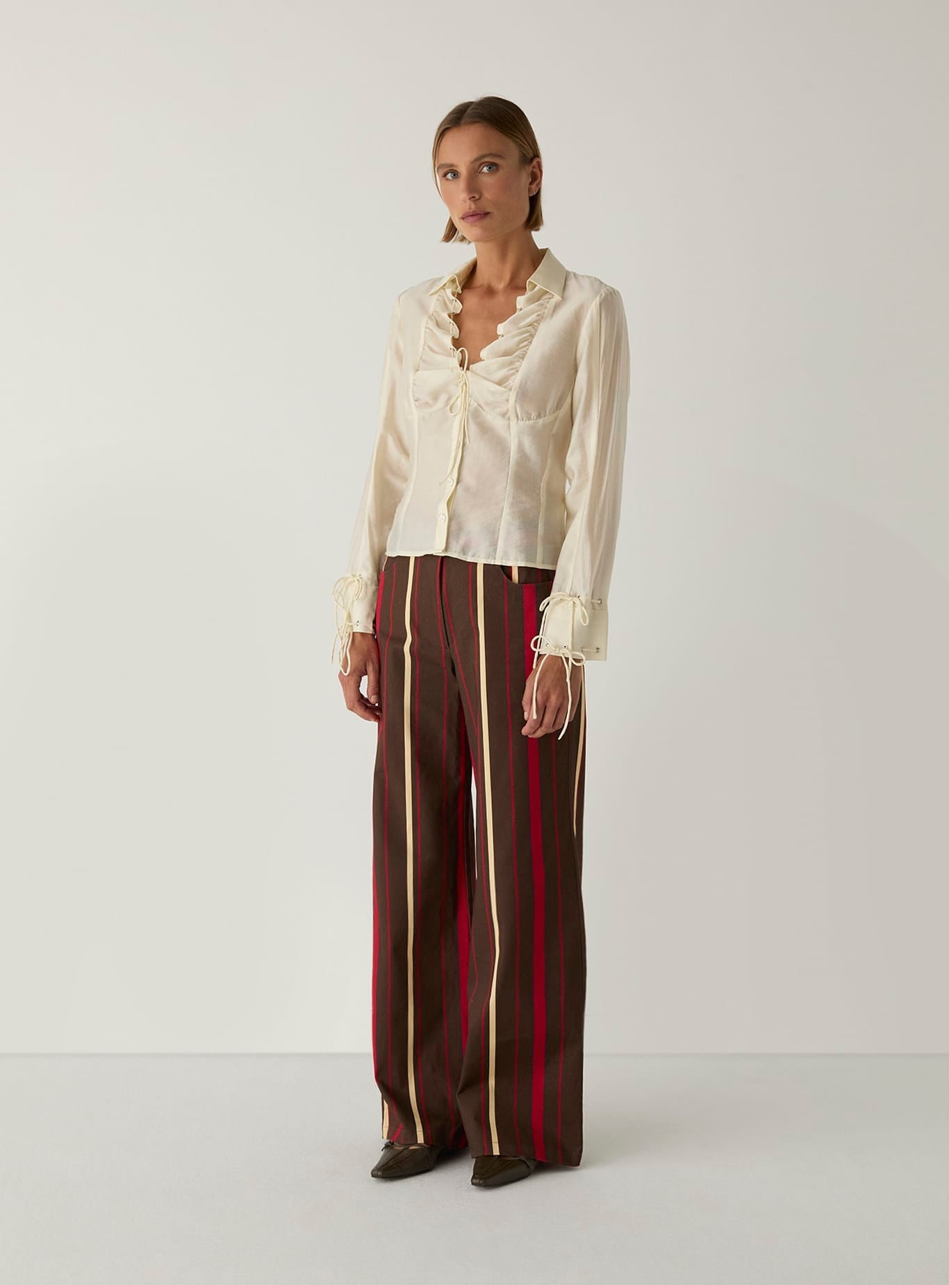 Pantalones LAAGAM Leroy Striped Dark Brown - imagen 3