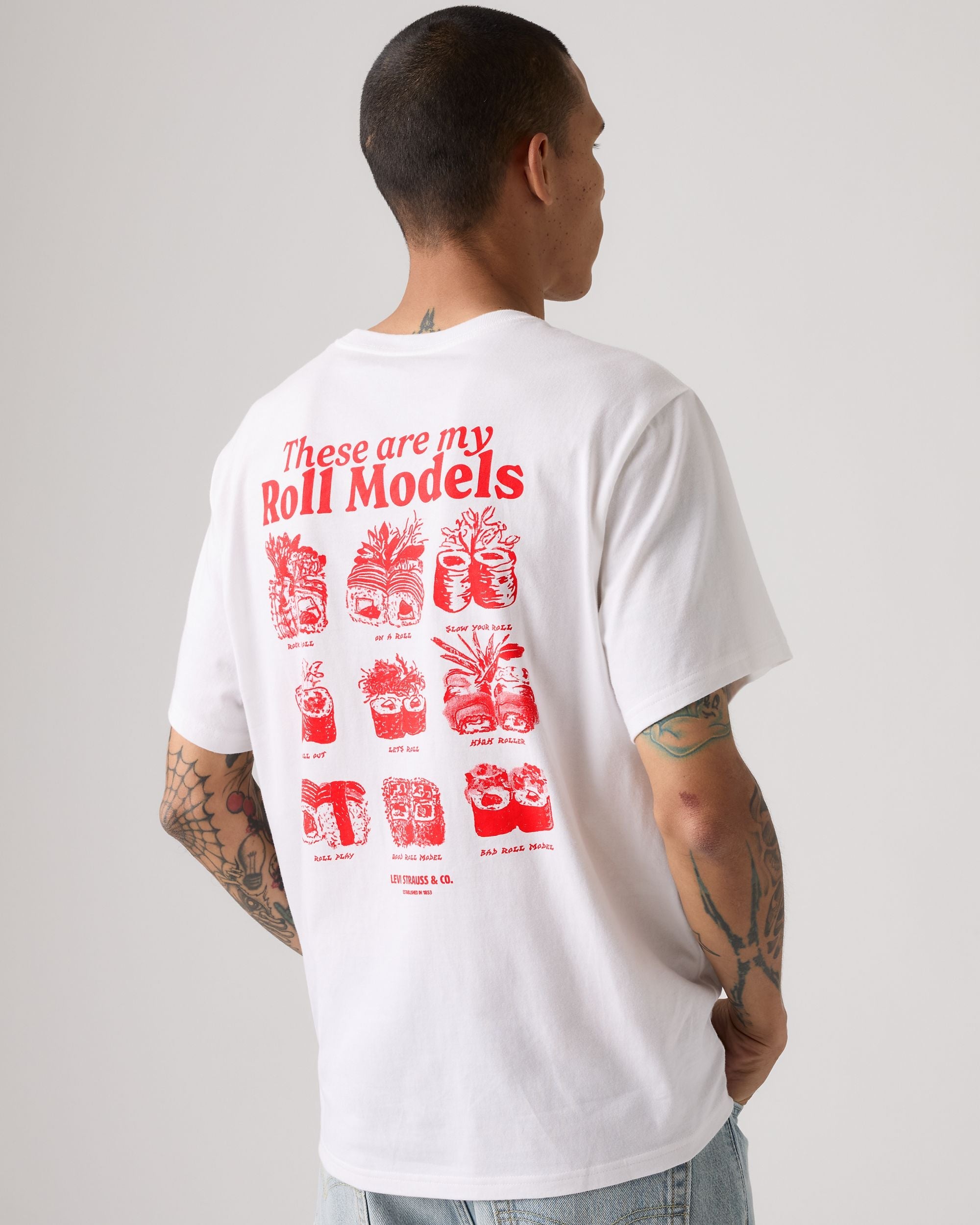Camiseta LEVI'S Roll Models White Plus - modelo