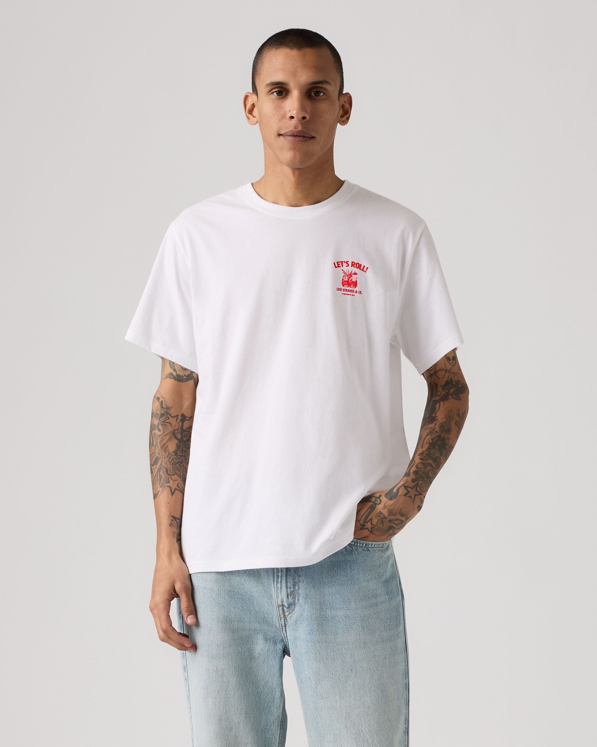 Camiseta LEVI'S Roll Models White Plus - modelo frontal