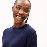 Camiseta ARMEDANGELS Lizaa Lino Tinted Navy