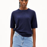 Camiseta ARMEDANGELS Lizaa Lino Tinted Navy