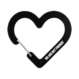 Llavero We Are Not Friends Heart Carabiner negro, vista frontal
