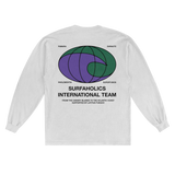 LATITUDE FIRE Langarm-T-Shirt „World“ in Weiß