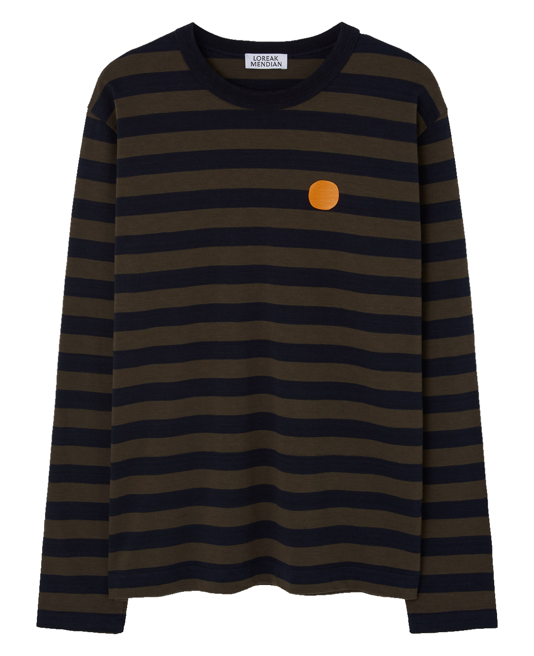 Camiseta LOREAK MENDIAN Striped Dot M Navy/Forest, vista frontal