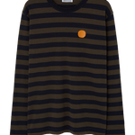 Camiseta LOREAK MENDIAN Striped Dot M Navy/Forest, vista frontal