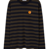 Camiseta LOREAK MENDIAN Striped Dot M Navy/Forest, vista frontal