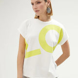 Camiseta LOLA CASADEMUNT Blanco Amarillo