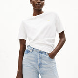 Camiseta ARMEDANGELS Lualaa Icons White Yellow