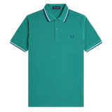 Polo FRED PERRY M3600 Verde Menta Intenso / Blanco Nieve / Eclipse Soho