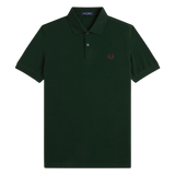 Polo FRED PERRY M6000 Verde Base / Rojo Oscuro