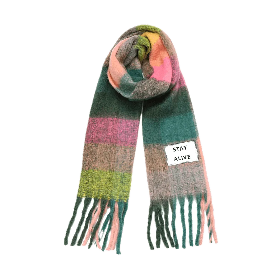 Maxi Bufanda Verb To Do Stay Alive - ECRU