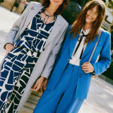 B.YOUNG Ihamma Bluse mit geometrischem Muster in Mittelblau