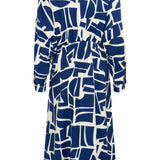 B.YOUNG Ihamma Med Blue Geo Dress