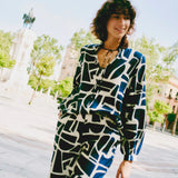 B.YOUNG Ihamma Med Blue Geo Trousers