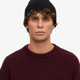 Unisex Beanie Recycled Merino Wool Deep Black