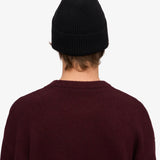Unisex Beanie Recycled Merino Wool Deep Black