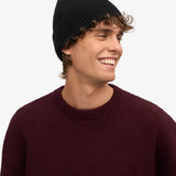 Unisex Beanie Recycled Merino Wool Deep Black