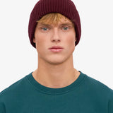 Unisex Beanie Recycled Merino Wool Oxblood Red
