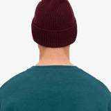Unisex Beanie Recycled Merino Wool Oxblood Red
