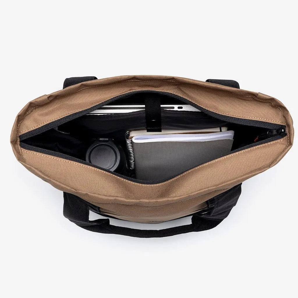 Mochila Bolso Lefrik Roots Tote Bag Maxi 15" Camel - ECRU