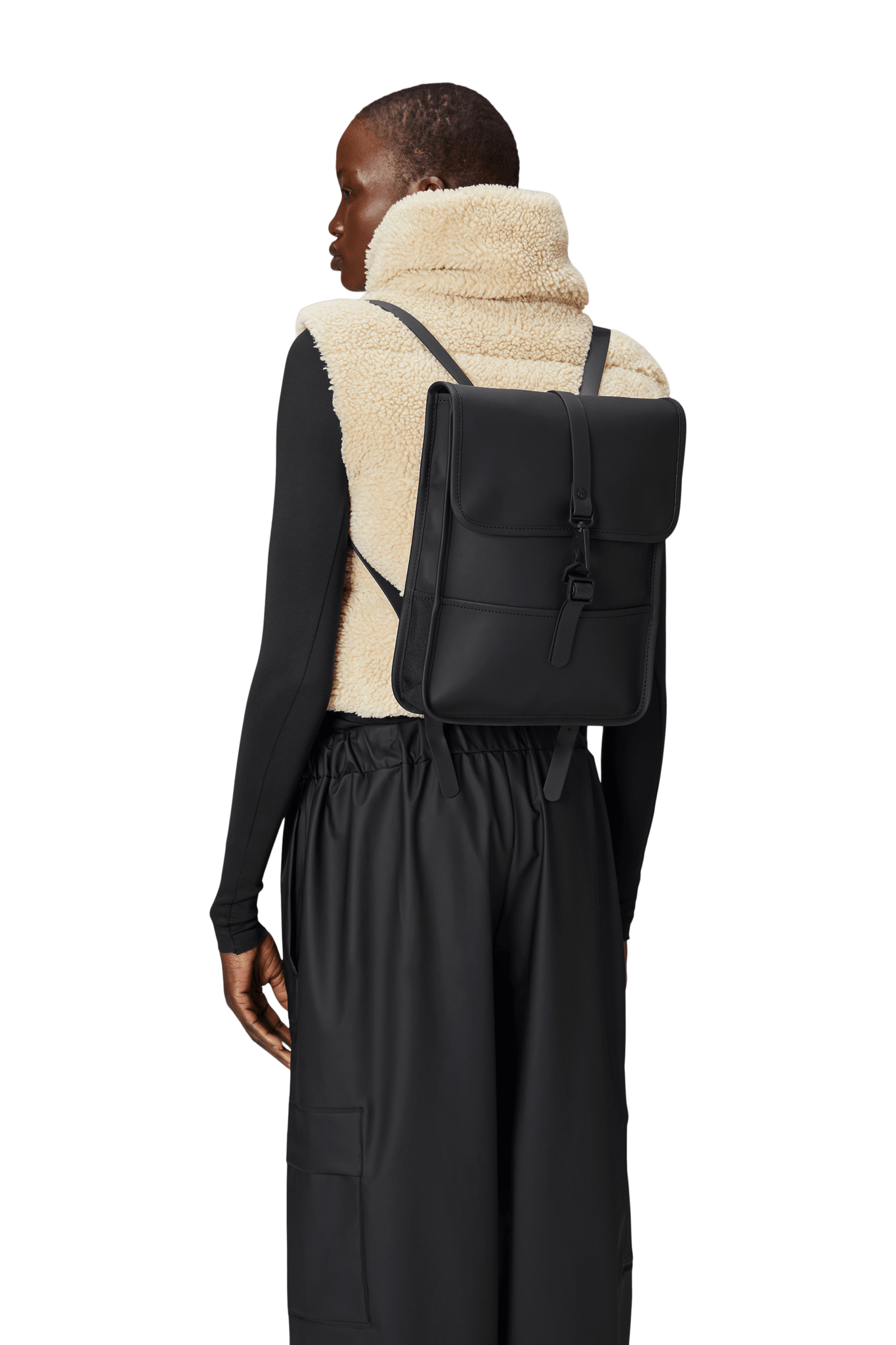 Mochila Rains Impermeable Backpack Micro Black - ECRU