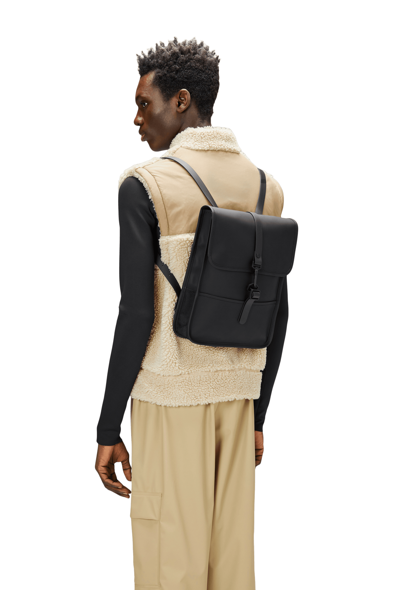 Mochila Rains Impermeable Backpack Micro Black - ECRU