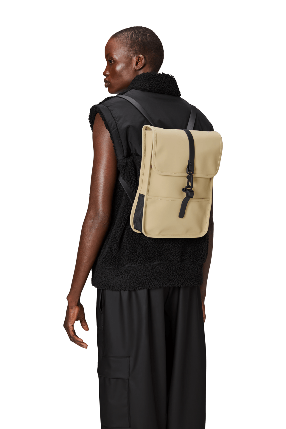 Mochila Rains Impermeable Backpack Micro Sand - ECRU
