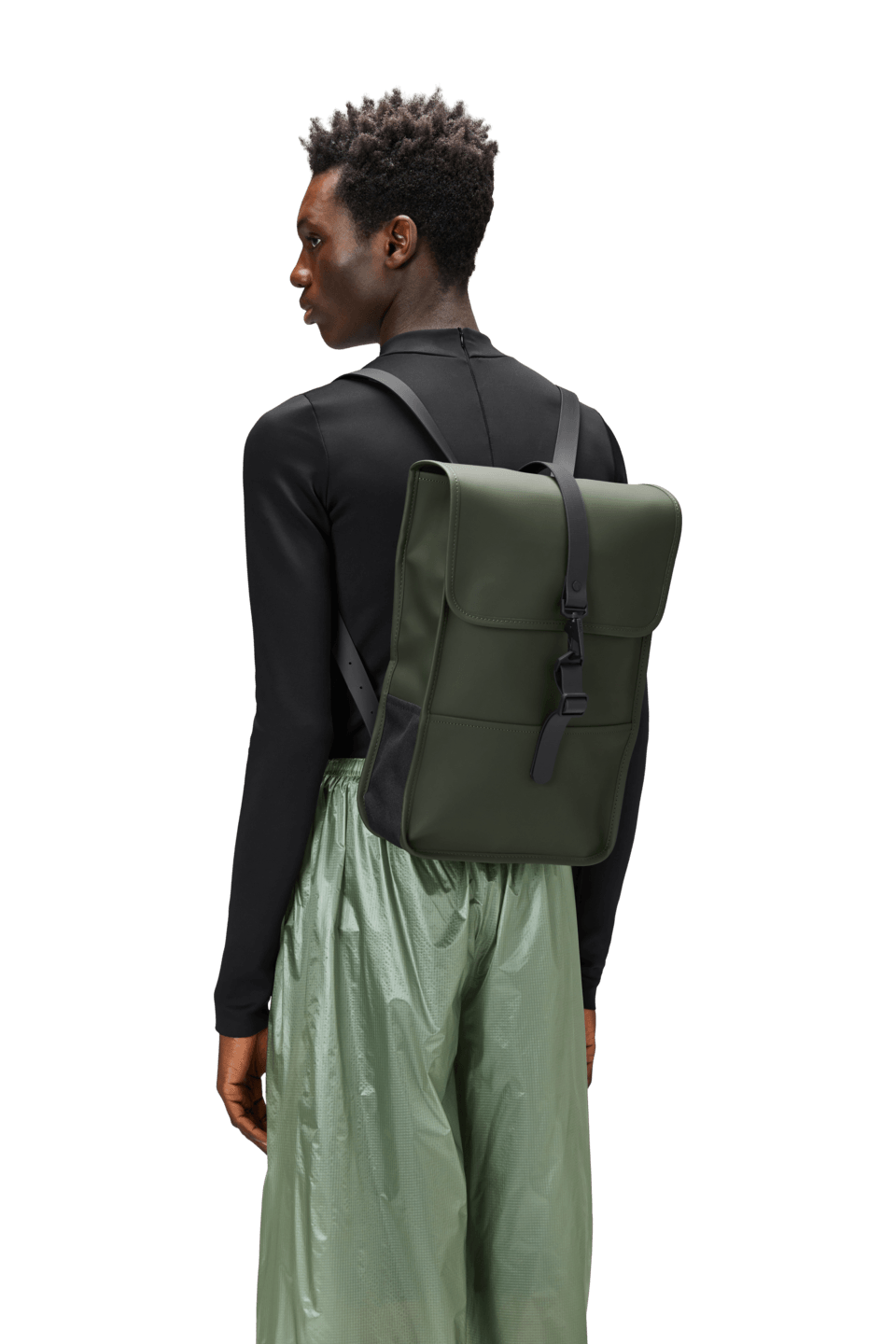 Mochila Rains Impermeable Backpack Mini Green - ECRU