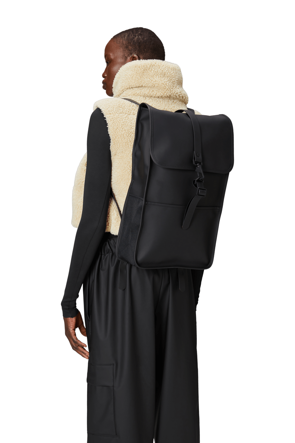 Mochila Rains Impermeable Backpack Negra - ECRU