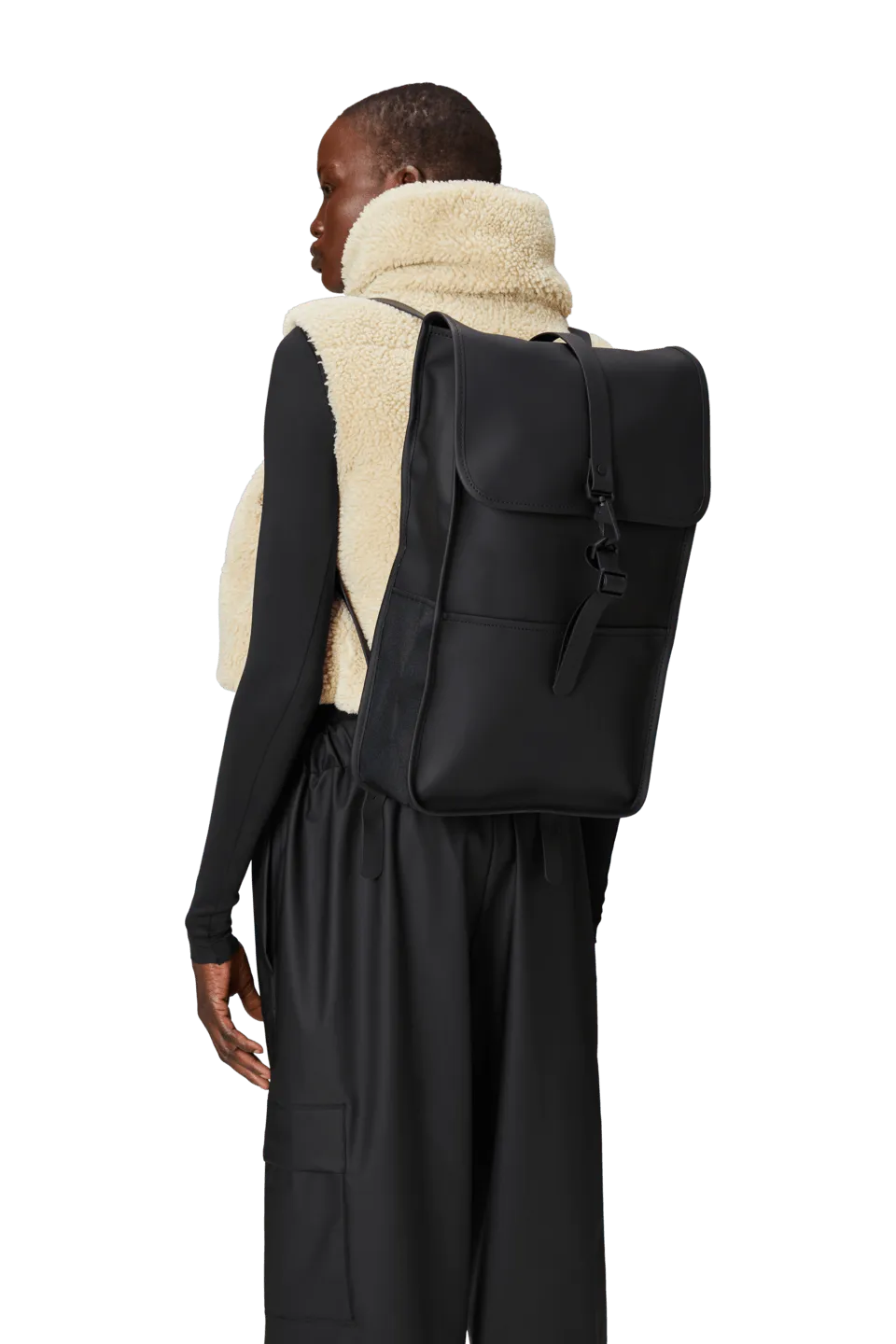 Mochila Rains Impermeable Backpack Negra - ECRU