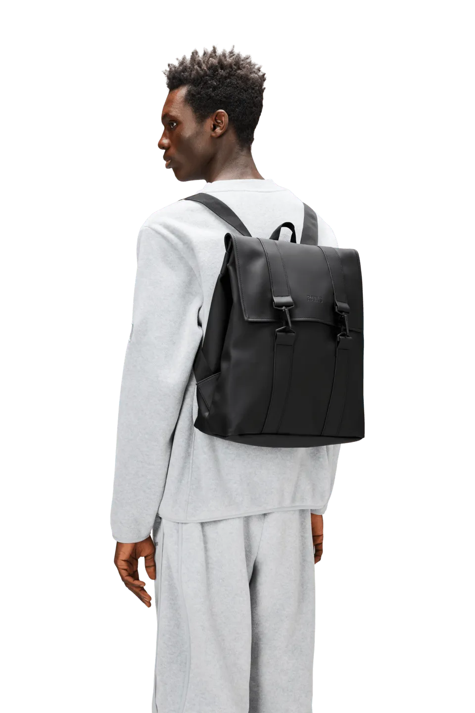 Mochila Rains Impermeable MSN Bag Negra - ECRU