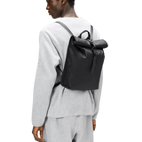 Mochila Rains Rolltop Rucksack Mini Negro - ECRU