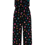 Mono Sugarhill Katrina Cropped de Algodón Orgánico Black Paintbox Leopard - ECRU