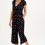 Mono Sugarhill Katrina Cropped de Algodón Orgánico Black Paintbox Leopard - ECRU