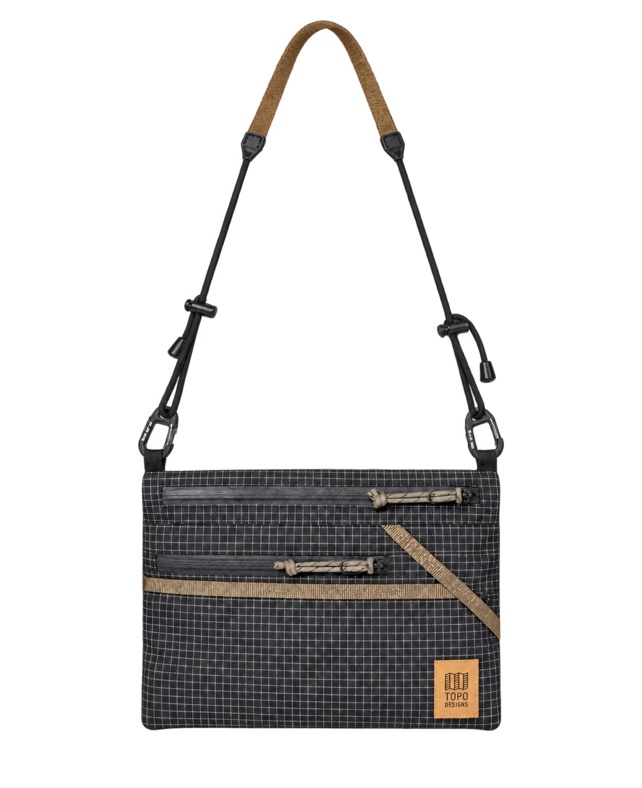 Mountain Accessory Shoulder Bag Black/Grid – vista frontal