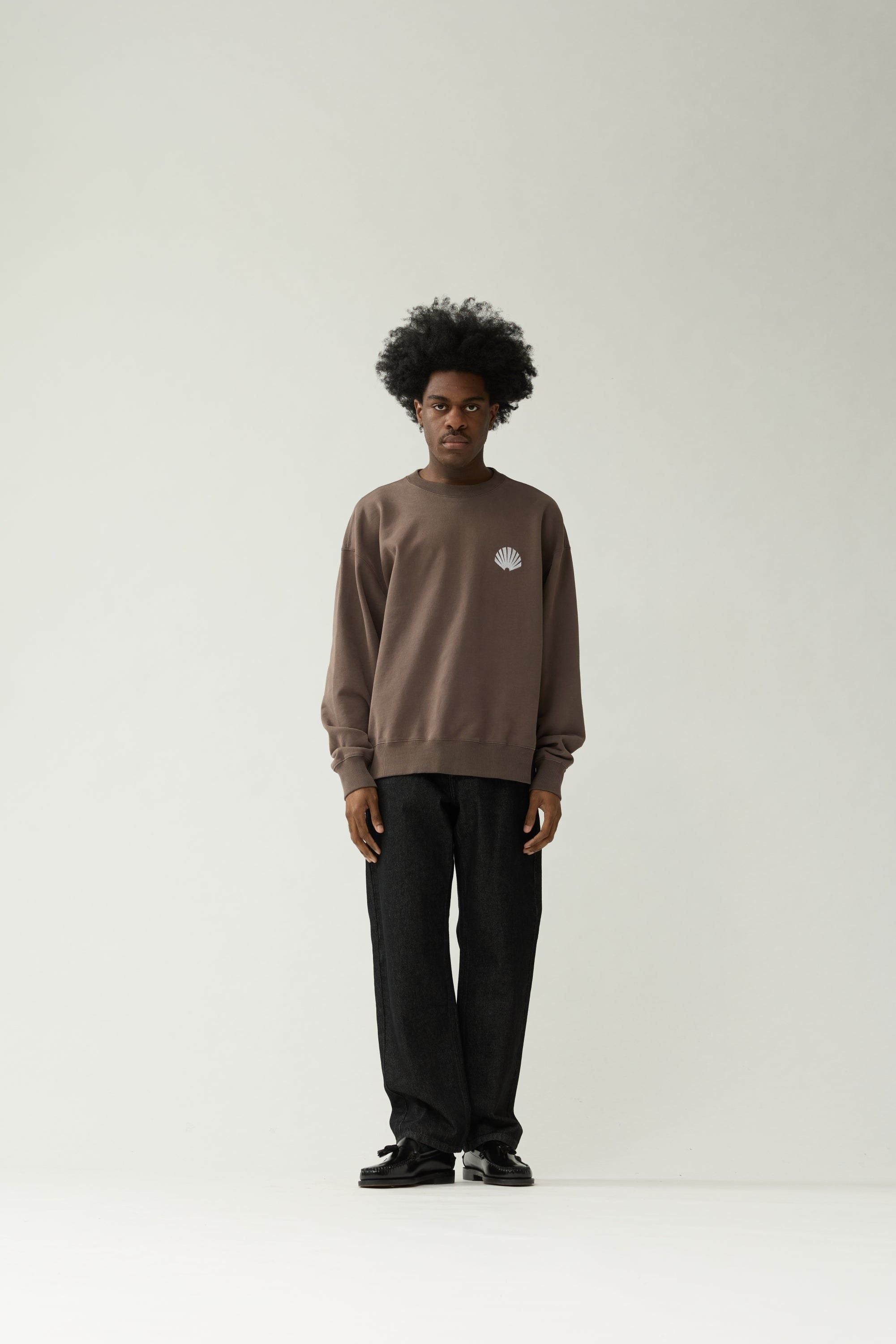 Sudadera New Amsterdam Logo Crewneck Falcon puesta
