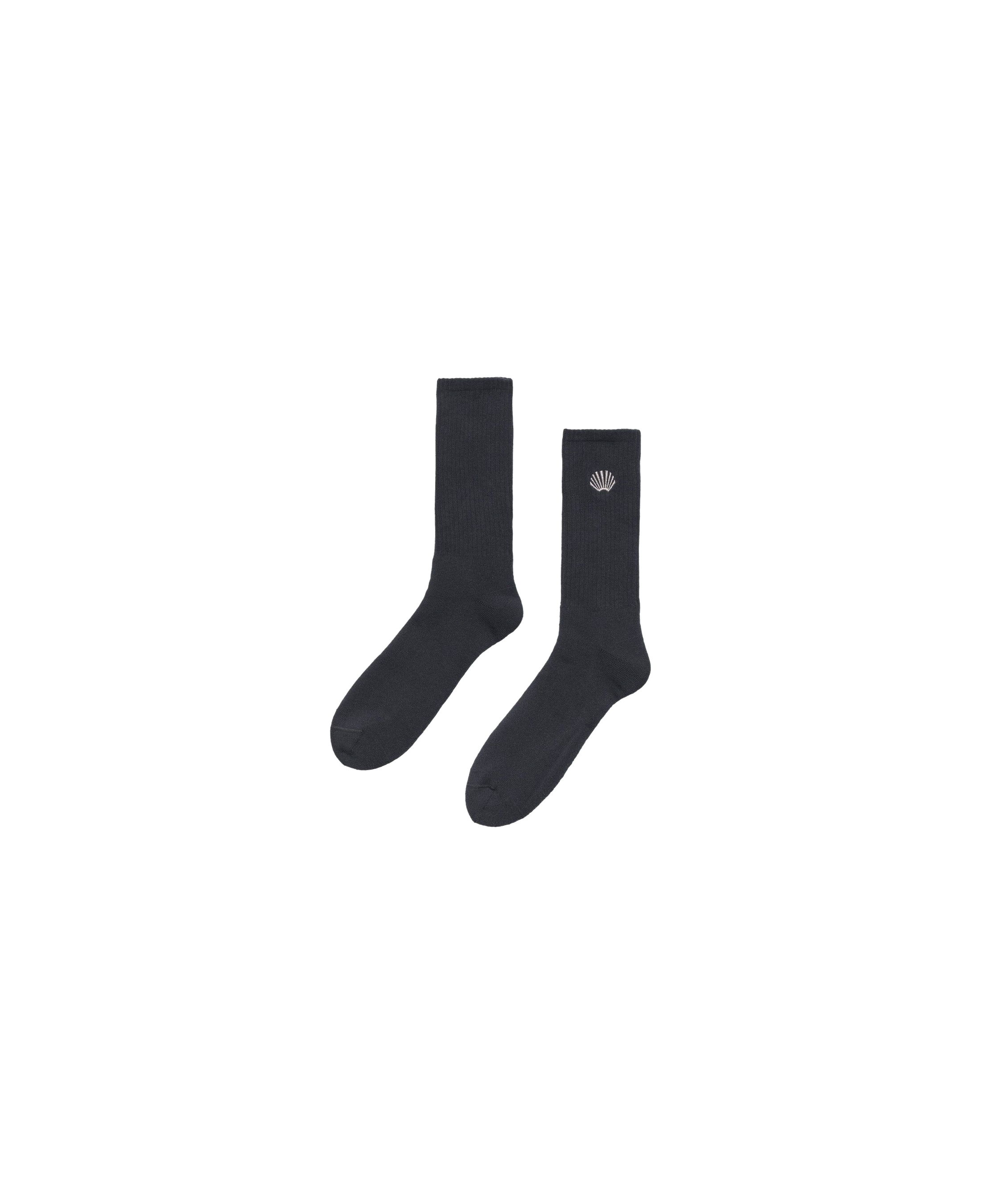 Calcetines New Amsterdam Embroidered Socks Caviar vista frontal