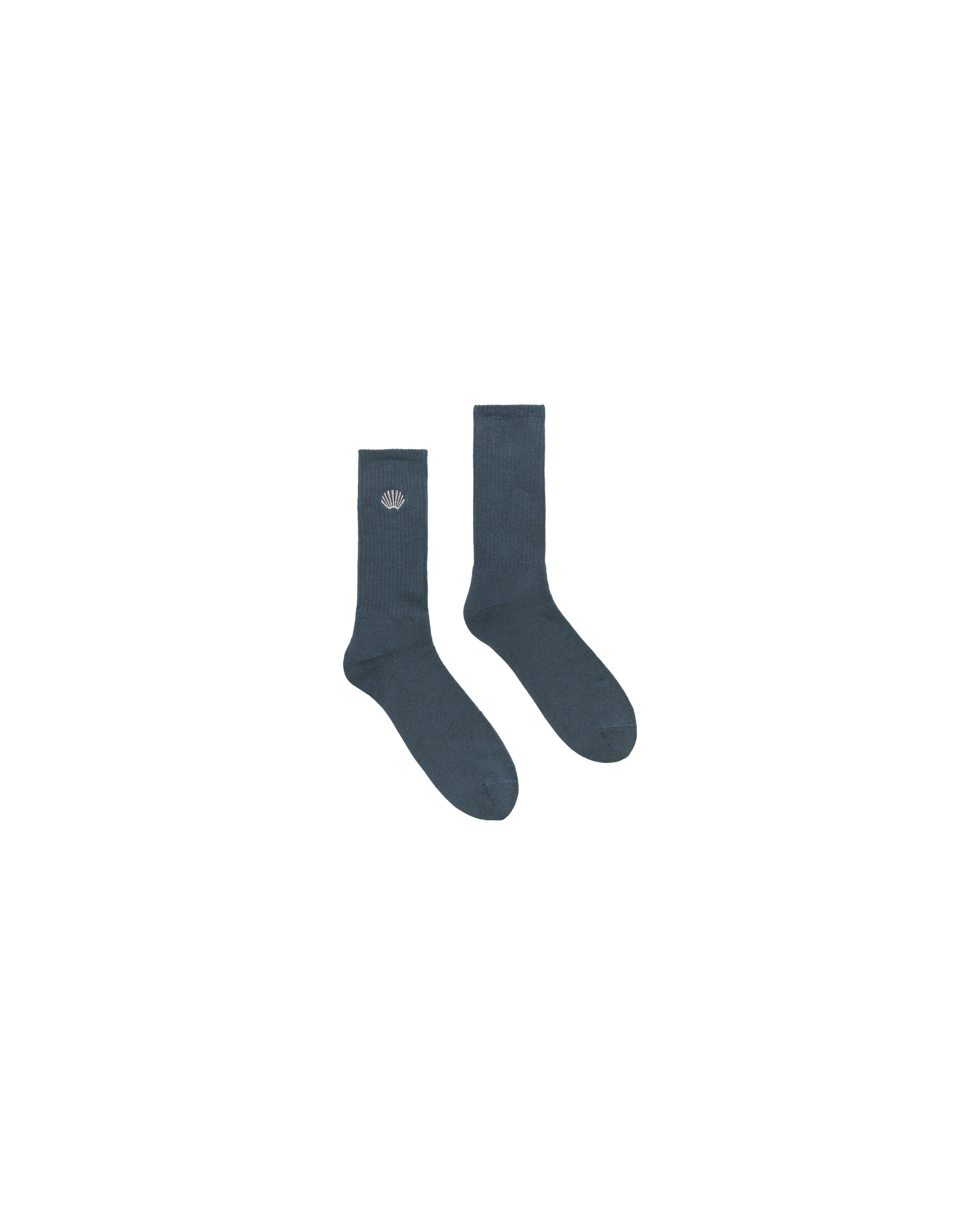 Calcetines New Amsterdam Embroidered Socks Teal vista trasera