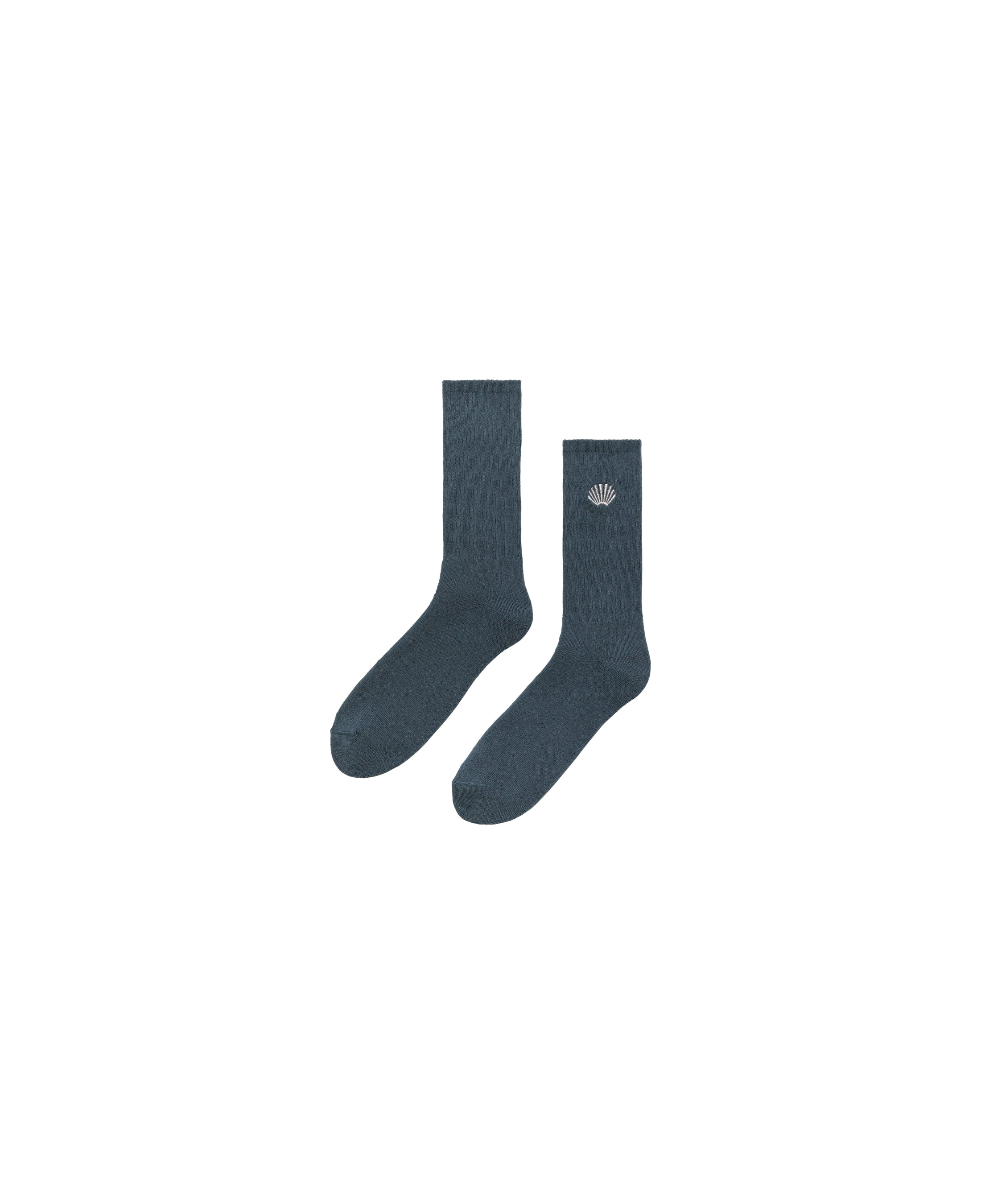 Calcetines New Amsterdam Embroidered Socks Teal vista frontal